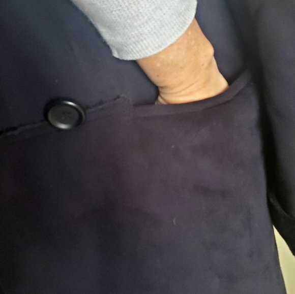 Black faux suede & fur coat size 10 - Picture 6 of 7